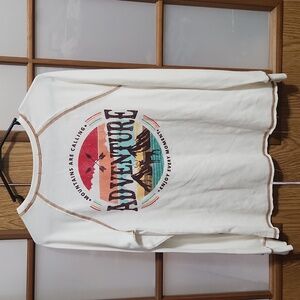 Maurices Cream XS Long Sleeve Lightweight Sweatshirt Adventure Design On Back